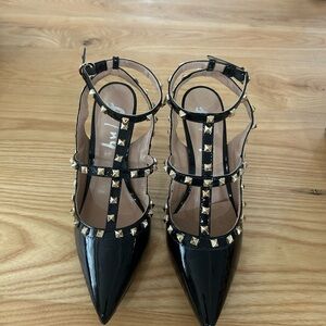 Tuckernuck Black Elodie Studded Heels